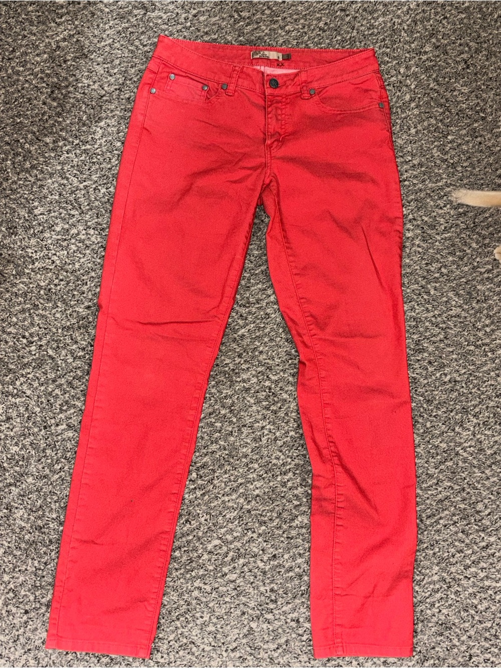prAna Kara Skinny Straight Leg Performance Stretch Jeans Crimson Red Sz 6